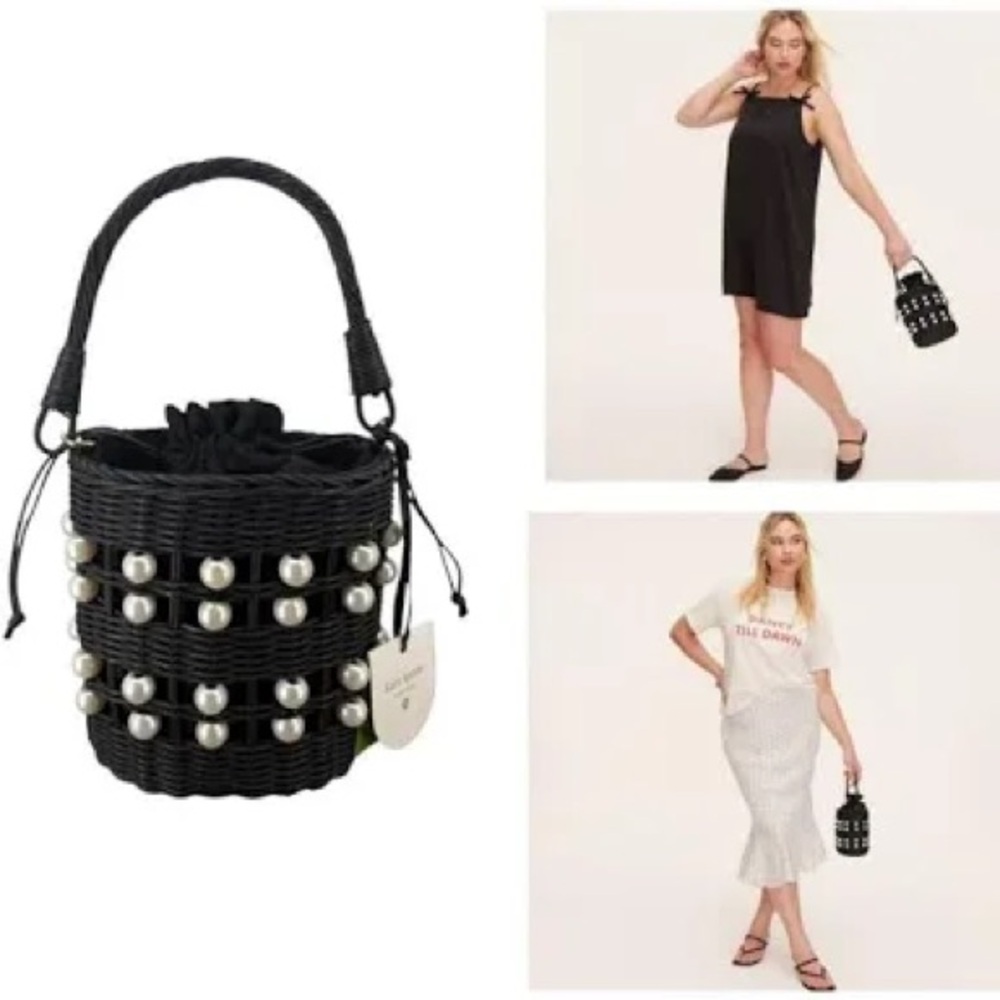 Kate Spade New York x Target Pearl Embellished Basket Bucket Bag w/Pearl Accents - Picture 12 of 12